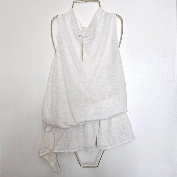 NWT!! Inhabit 100% Linen Asymmetrical Sleeveless Tunic Top Coverup S White - Picture 1 of 9